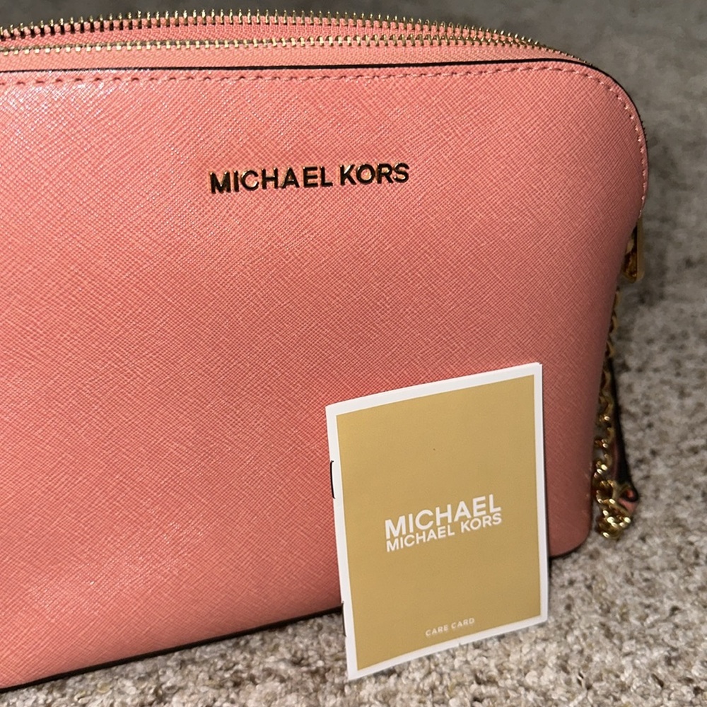 michael michael kors purse cindy crossbody / Peach with gold hardware
